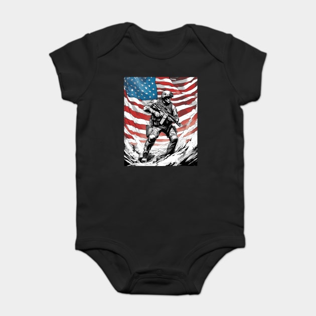 Green Berets Baby Bodysuit by animegirlnft